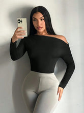 Sexy Casual Long Sleeve Open Shoulder Bodysuit For Women, Autumn/Winter
